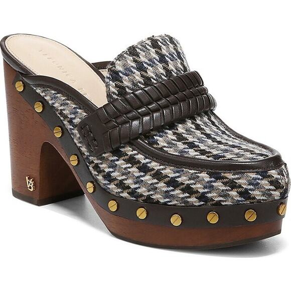 Veronica Beard Delia Houndstooth print clogs size 9.5 - Picture 1 of 7